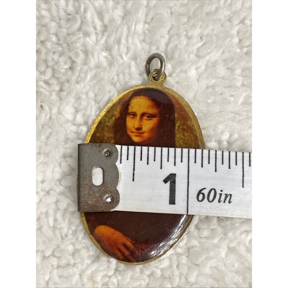 Vintage Mona Lisa Pendant Art to Wear Jewelry Leonardo Da Vinci - Picture 6 of 6